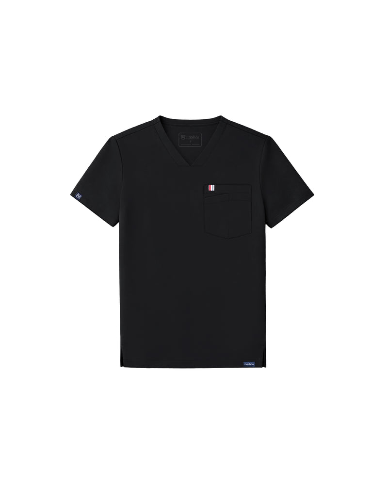 Black Crevan Essential Scrub Top Fysel - Flat Lay
