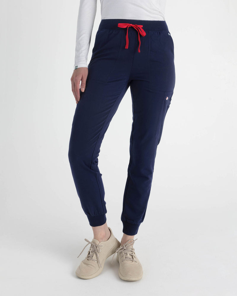 Navy Nova Jogger Scrub Pants Fysel - Front View