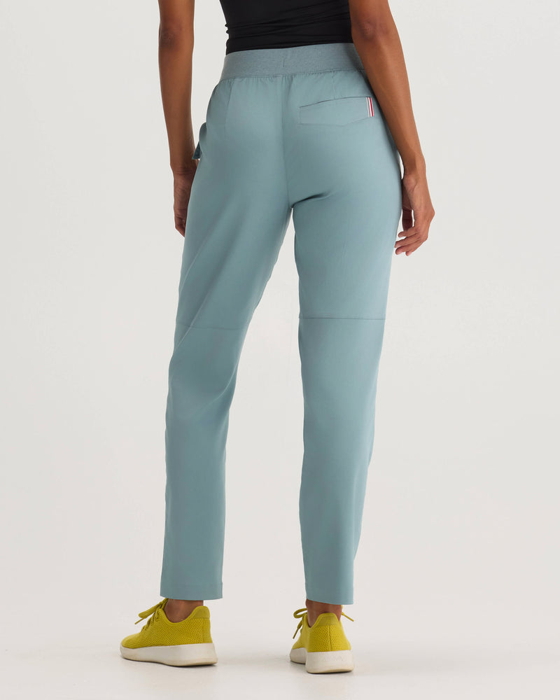 Stone Blue Moana Tapered Scrub Pants Tencel - Back View