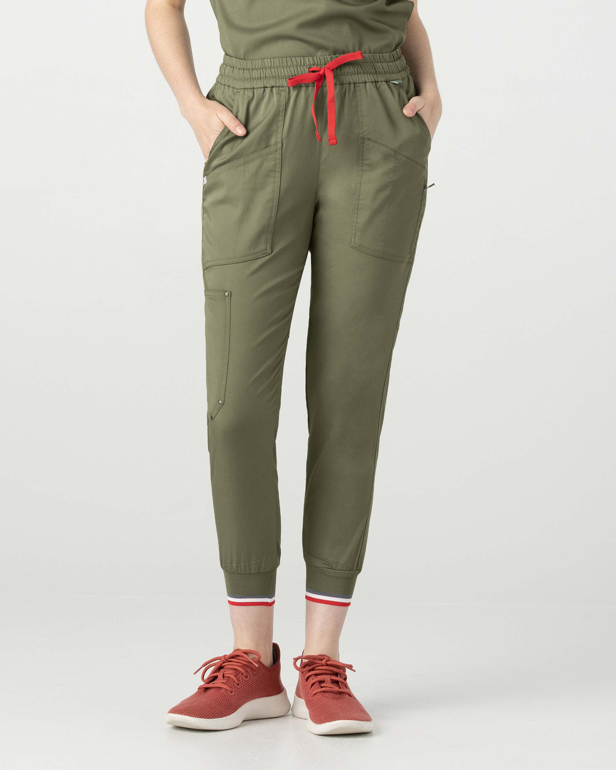 Mediclo Women s Catalina Jogger Scrub Pants Tree Olive Green Regular L