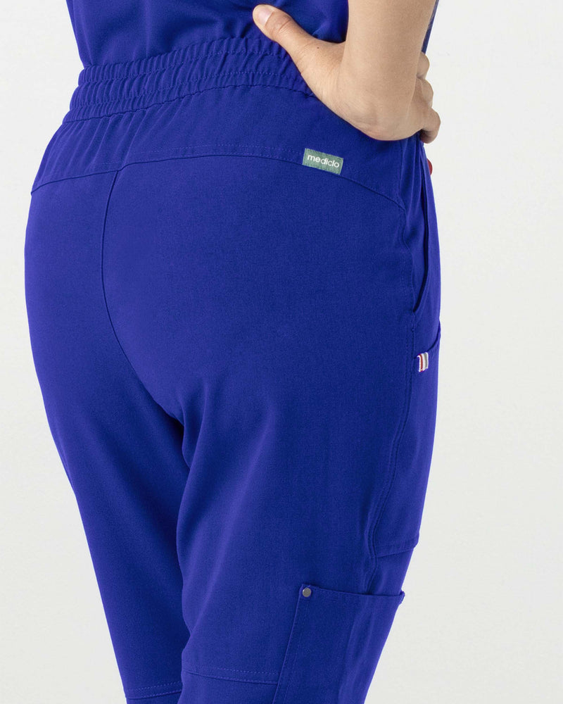 Royal Blue Catalina Jogger Scrub Pants Fysel - Close Up Back View