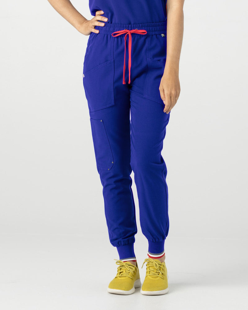 Royal Blue Catalina Jogger Scrub Pants Fysel - Front View