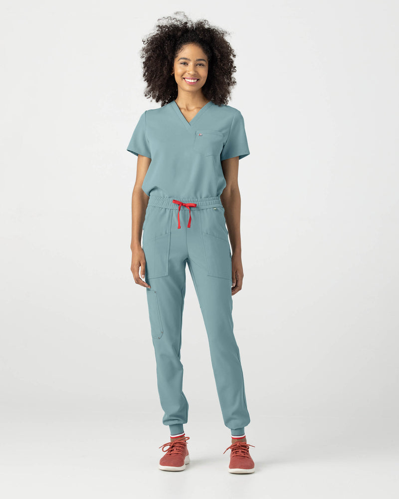 Stone Blue Catalina Jogger Scrub Pants Fysel - Zoomed Out Front View