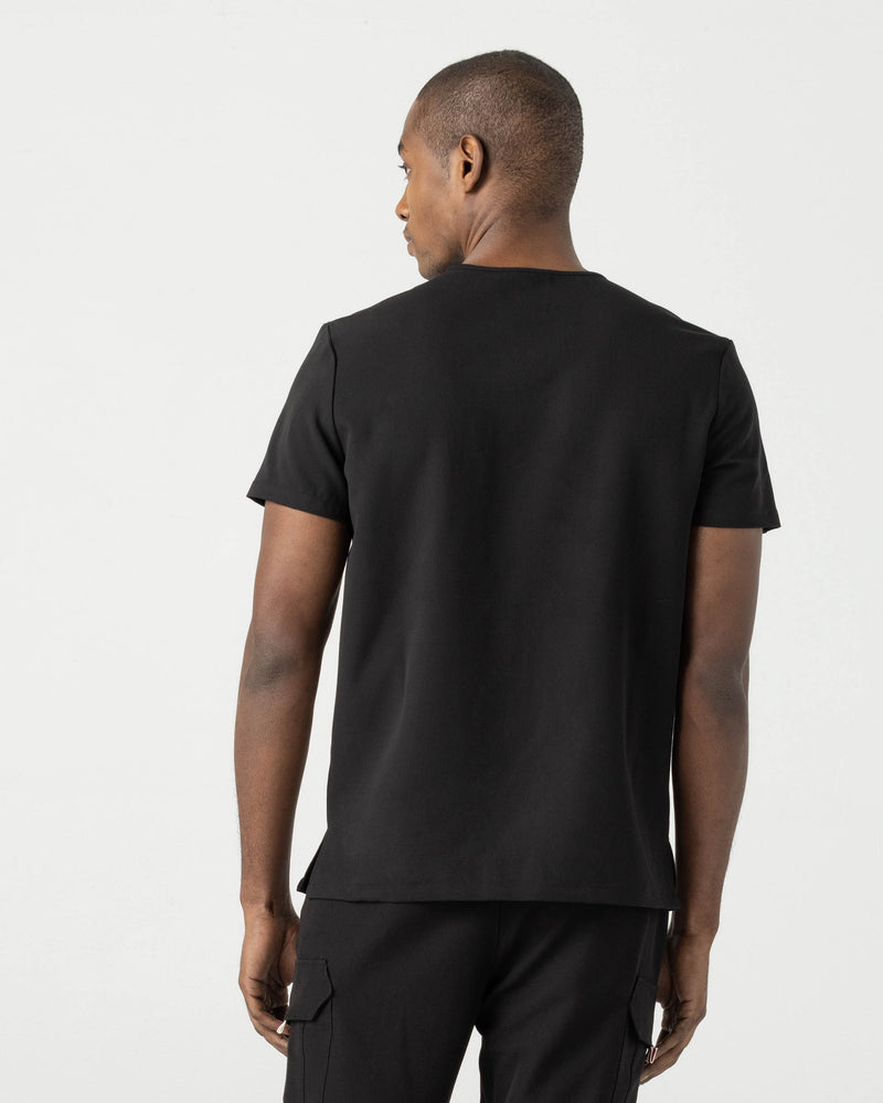 Black Crevan Essential Scrub Top Fysel - Back View