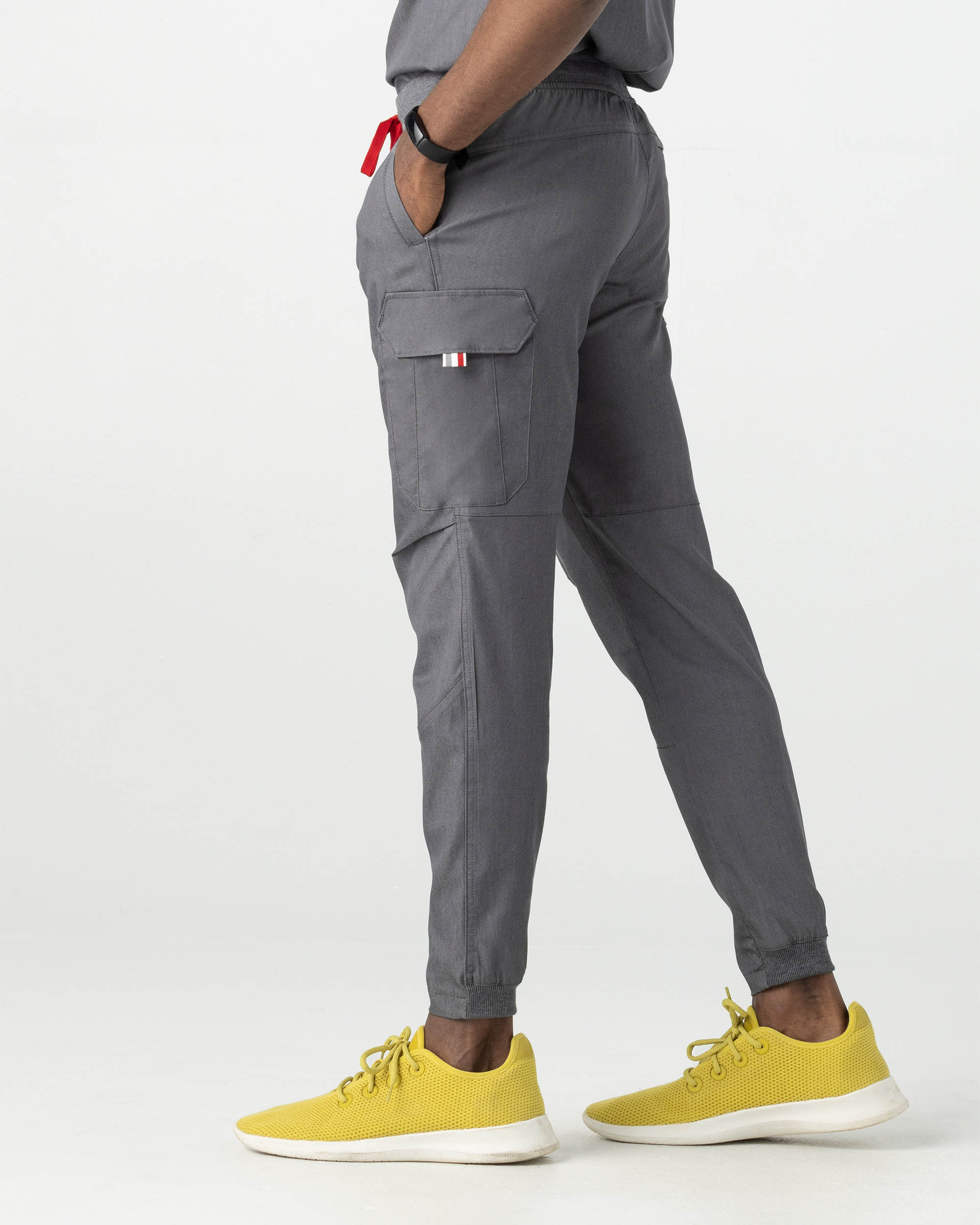 Men's Cargo Sneaker in Grey, Black And Yellow