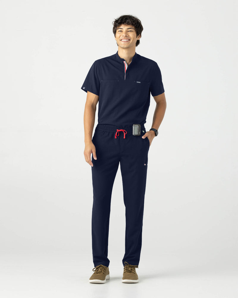 Navy Sable Classic Scrub Pants Fysel - Zoomed Out Front View