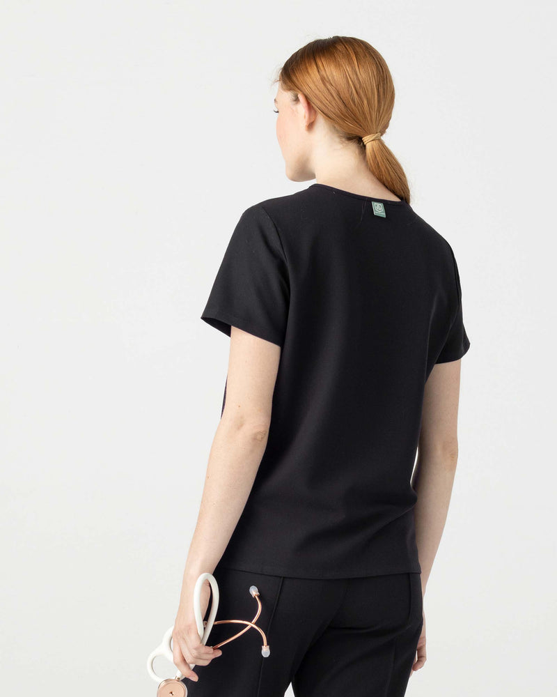 Black Sal Essential Scrub Top Fysel - Back View