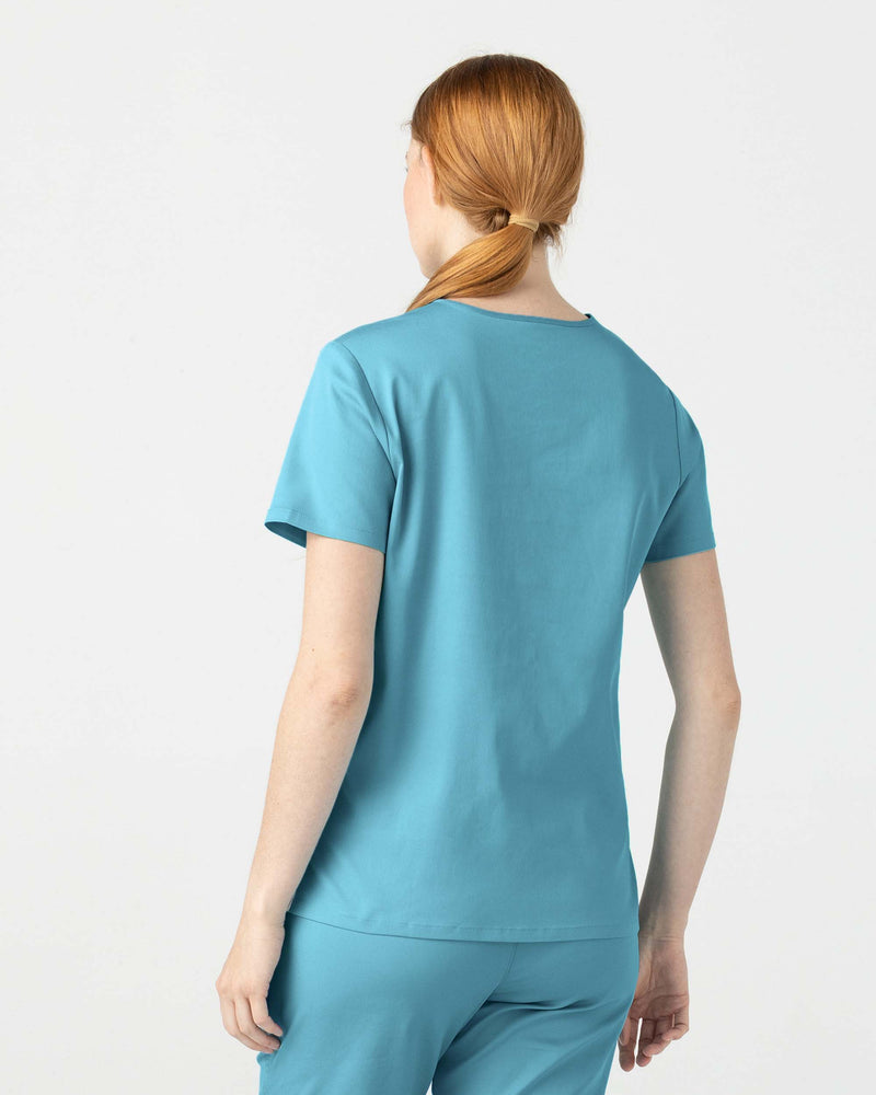 Island Blue Sal Essential Scrub Top Tencel - Back View