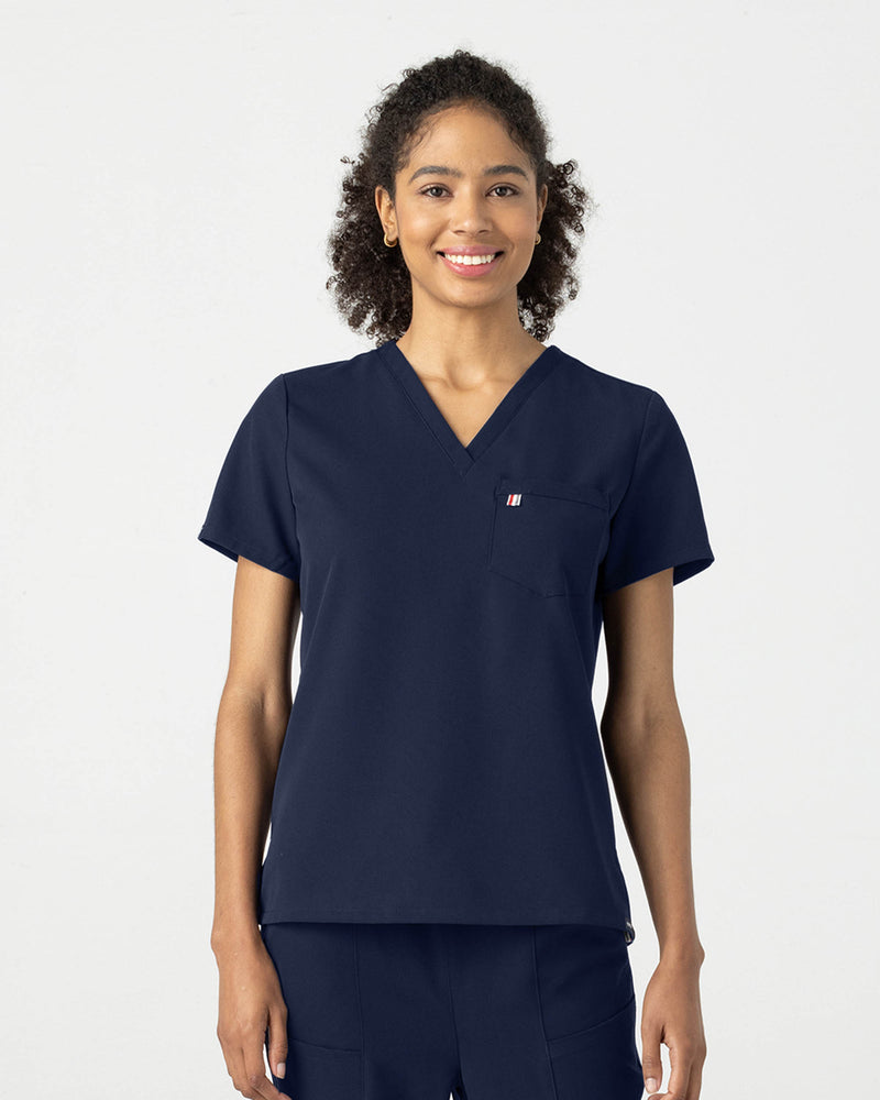 Navy Sal Essential Scrub Top Fysel - Front View