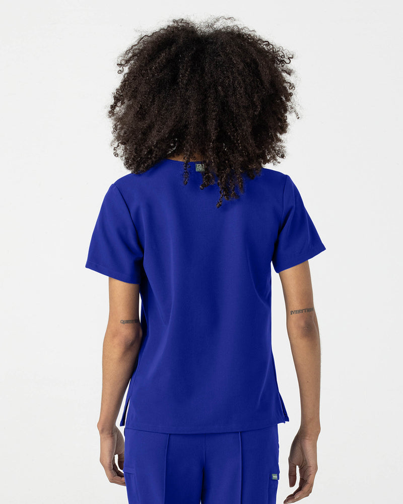 Royal Blue Sal Essential Scrub Top Fysel - Back View