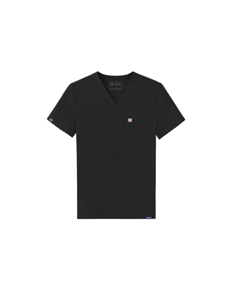 Black Sal Essential Scrub Top Fysel - Flat Lay