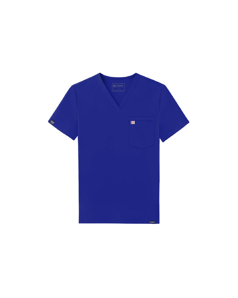 Royal Blue Sal Essential Scrub Top Fysel - Flat Lay