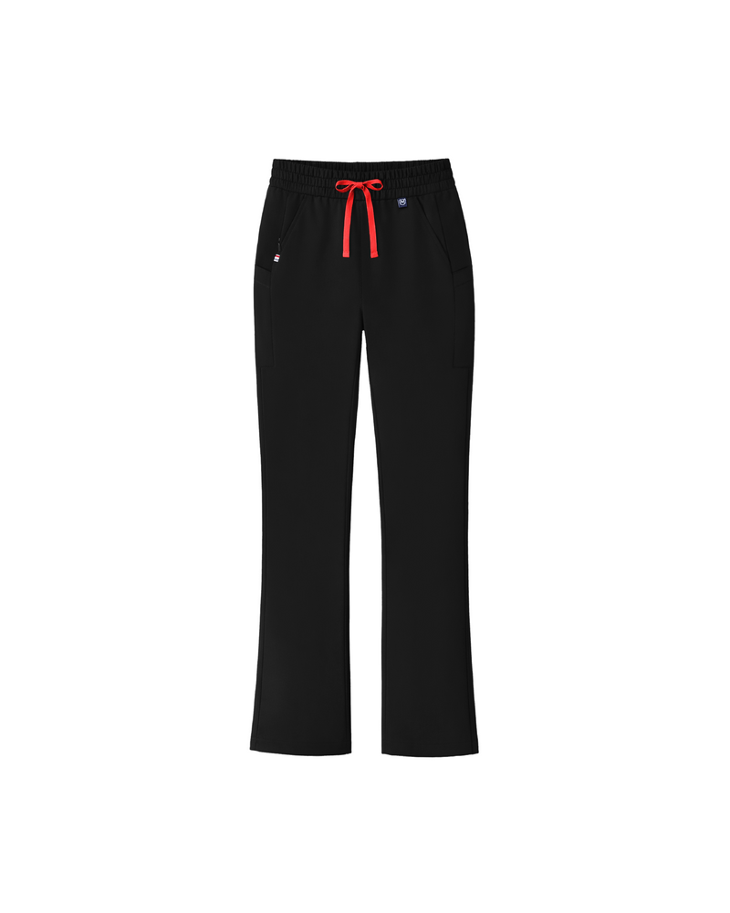 Black Bali Flare Scrub Pants Fysel - Flat Lay