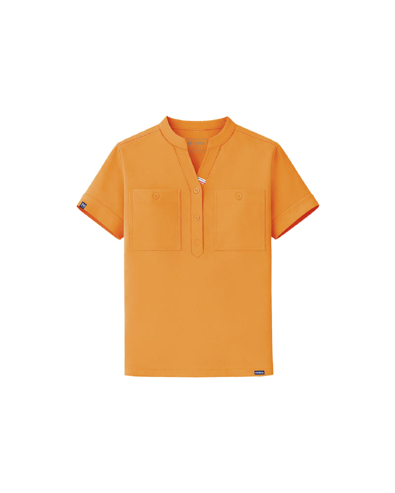 FYSEL® Fiji Banded Collar Scrub Top (Final Sale)