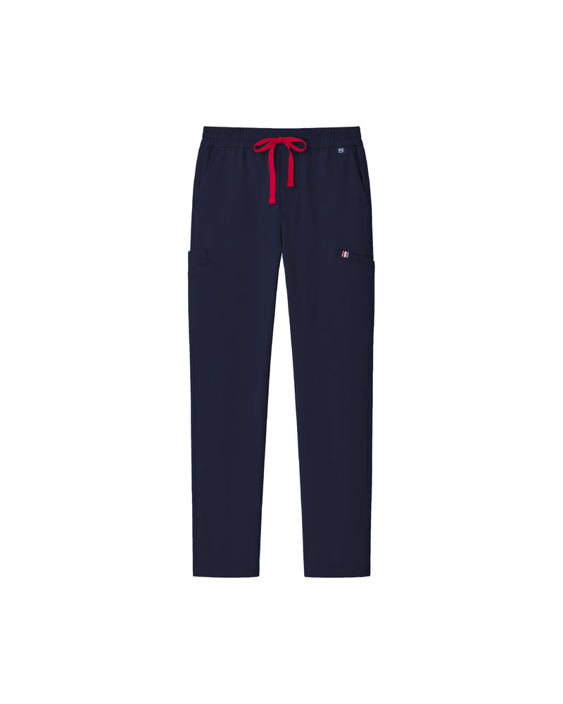 Navy Sable Classic Scrub Pants Fysel - Flat Lay