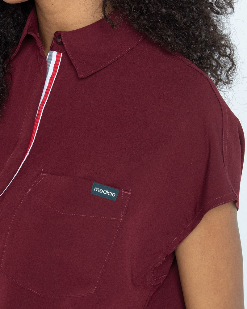 FYSEL® Capri Collared Scrub Top
