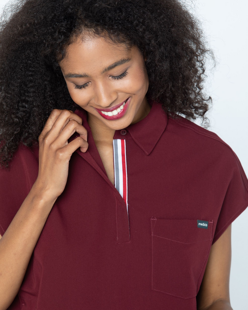 FYSEL® Capri Collared Scrub Top