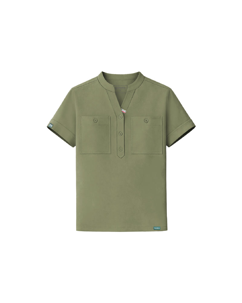 TENCEL™ Fiji Banded Collar Scrub Top (Final Sale)