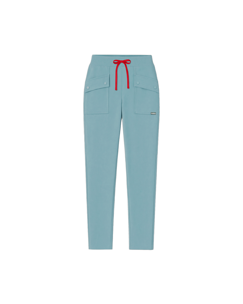Stone Blue Moana Tapered Scrub Pants Tencel - Flat Lay