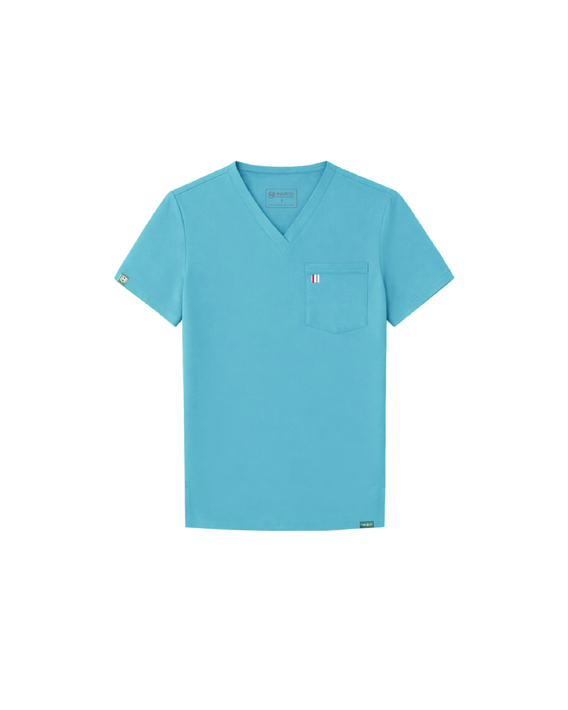 Island Blue Sal Essential Scrub Top Tencel - Flat Lay