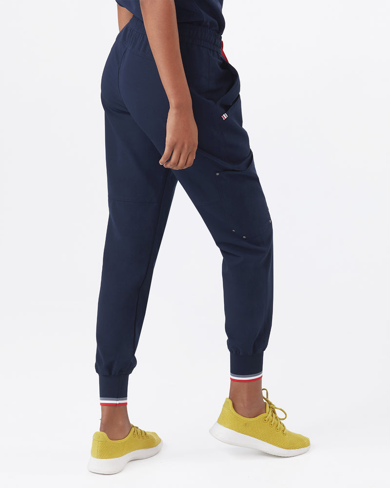 Navy Catalina Jogger Scrub Pants Fysel - Back View