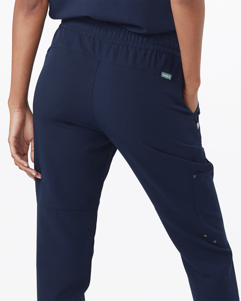 Navy Catalina Jogger Scrub Pants Fysel - Close Up Back View