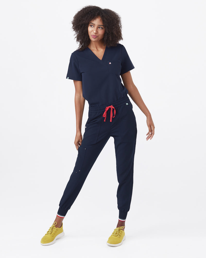 Navy Catalina Jogger Scrub Pants Fysel - Zoomed Out View