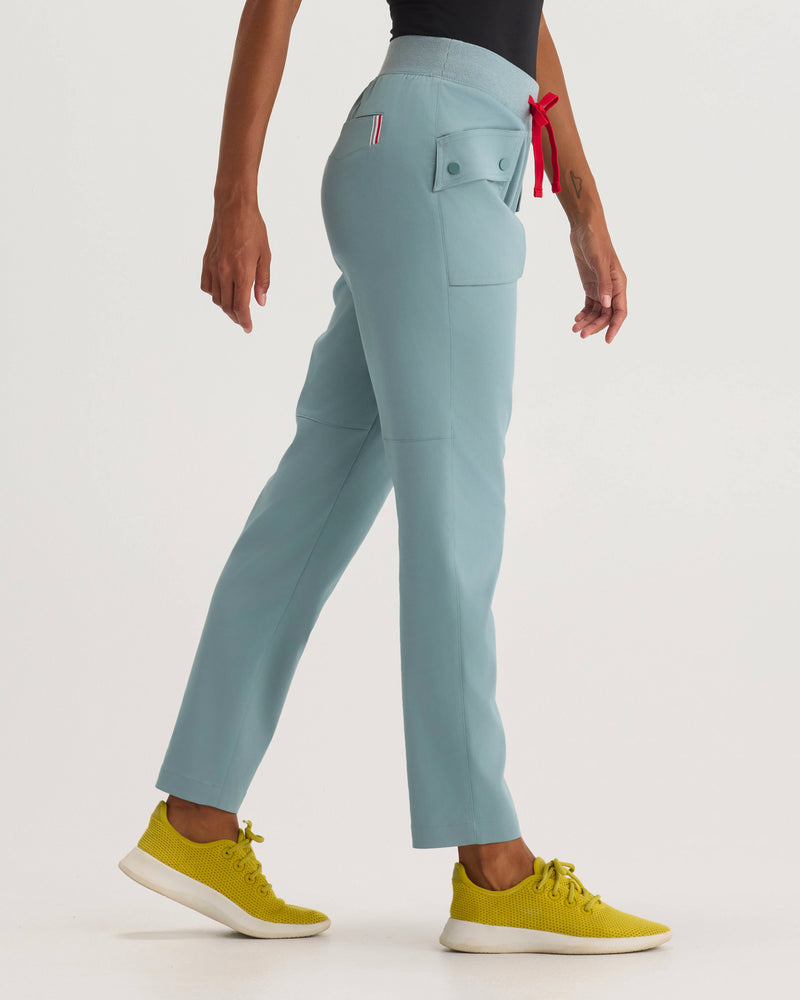 Stone Blue Moana ‎Tapered Scrub Pants Tencel - Side View