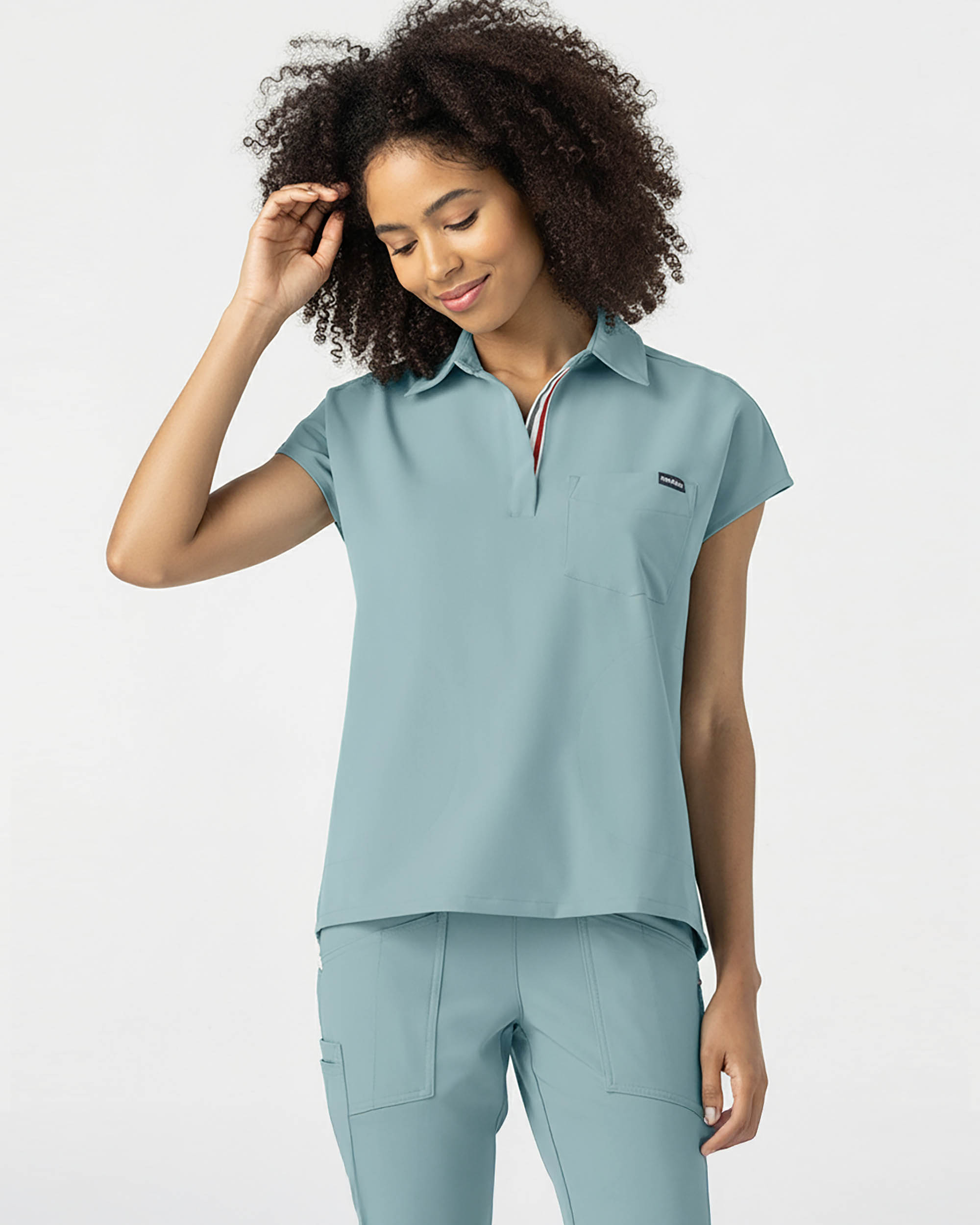FYSEL® Capri‎ ‎ Collared Scrub Top