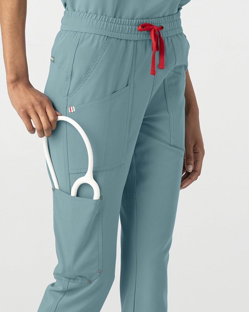Stone Blue Catalina‎ ‎Jogger Scrub Pants Fysel - Close Up Right Front Pocket View