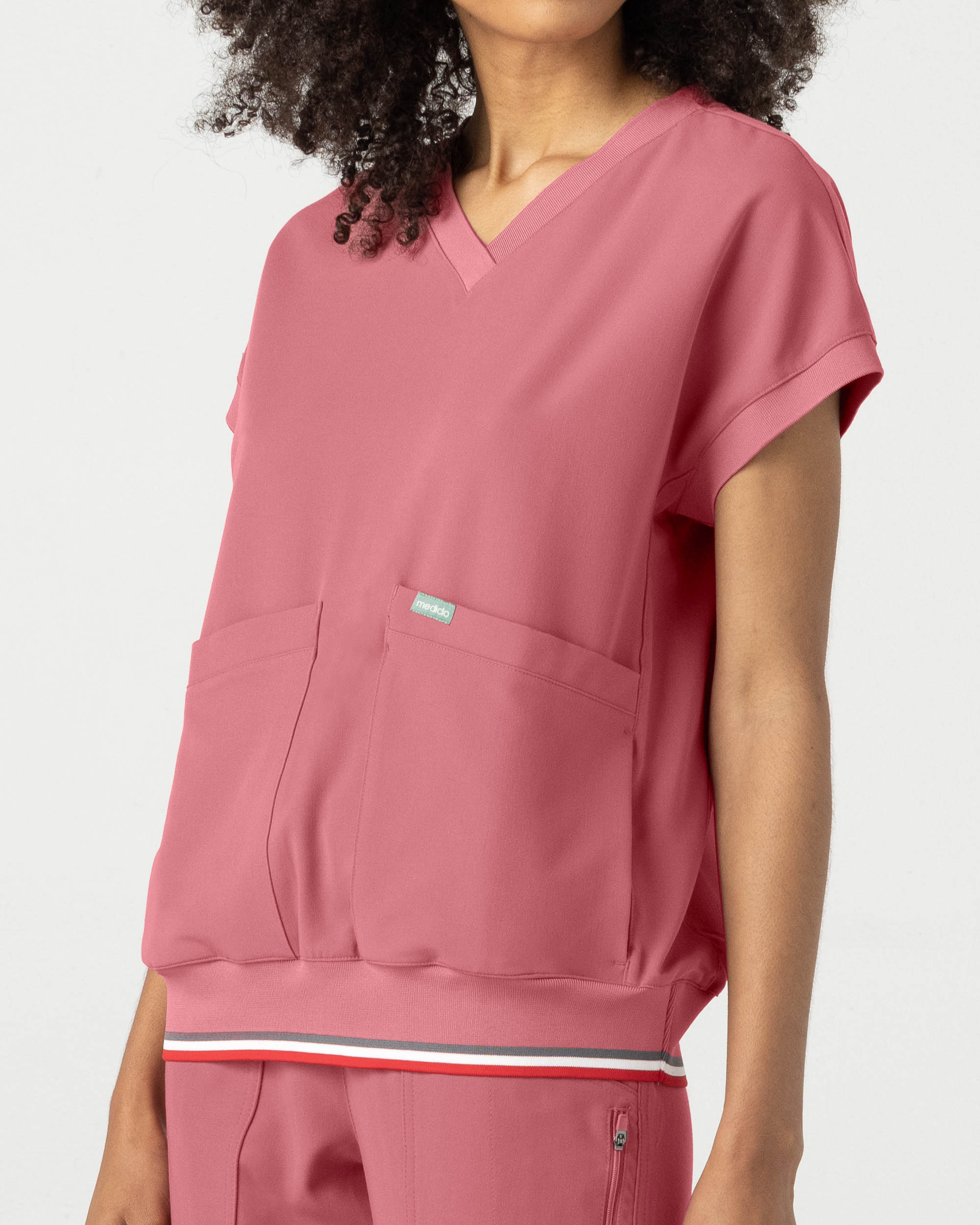 Mediclo Women's Lanai Rib Band Scrub Top - Bottle