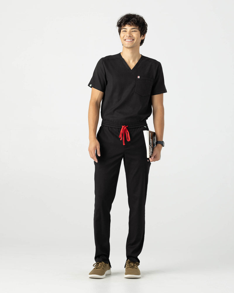 Black Sable‎ ‎Classic Scrub Pants Tencel - Zoomed Out Front View